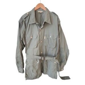 Tag Men’s Safari Jacket 2XL 100% Cotton Made in Zimbabwe Utility Field Coat